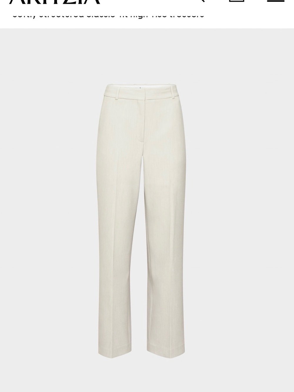Tailored Wide-Leg Dress Pants in Off-White